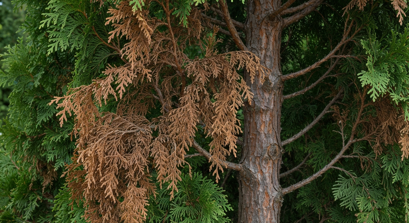 Why is my arborvitae turning brown?