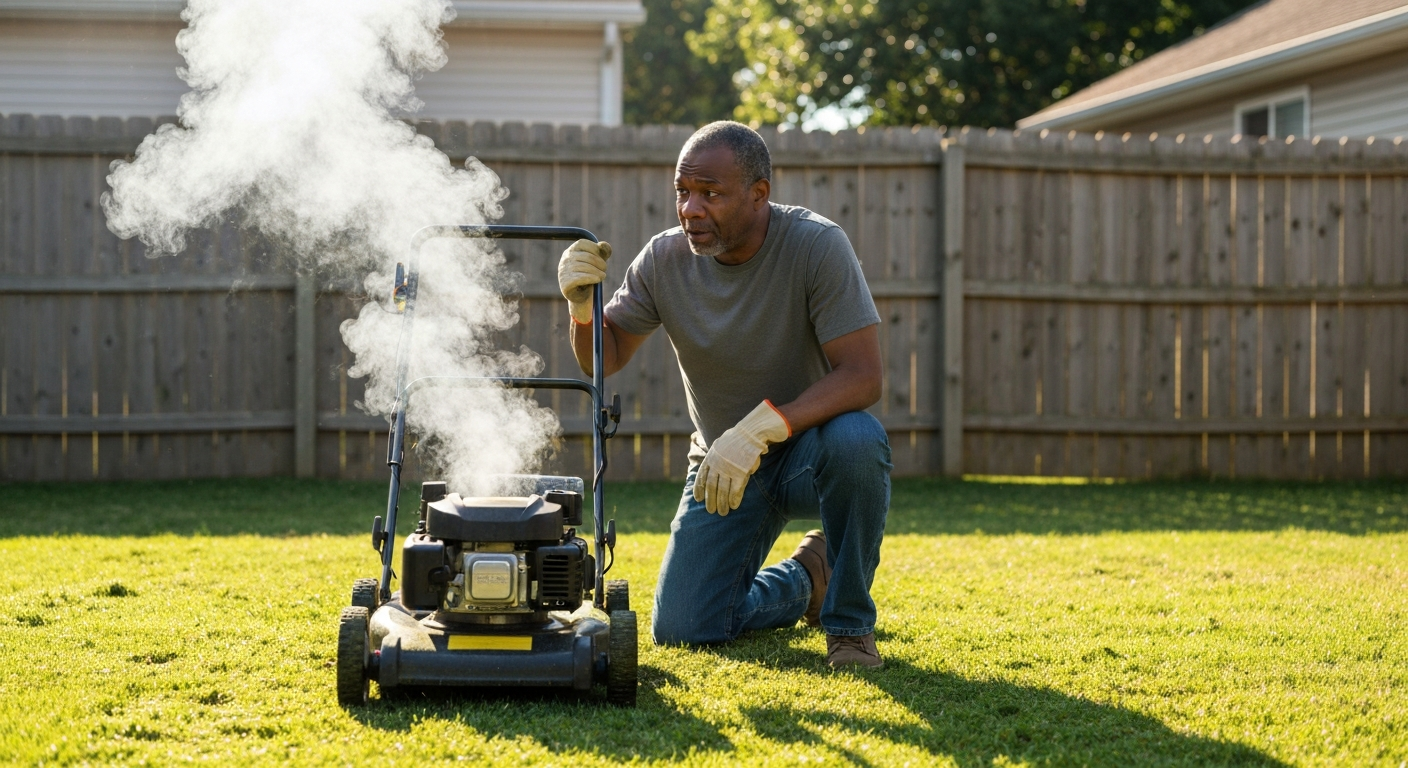 Why is my lawn mower smoking?