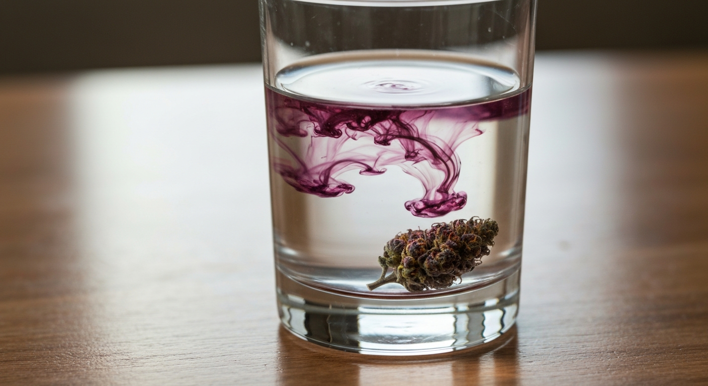 Why is my weed bleeding purple in water?
